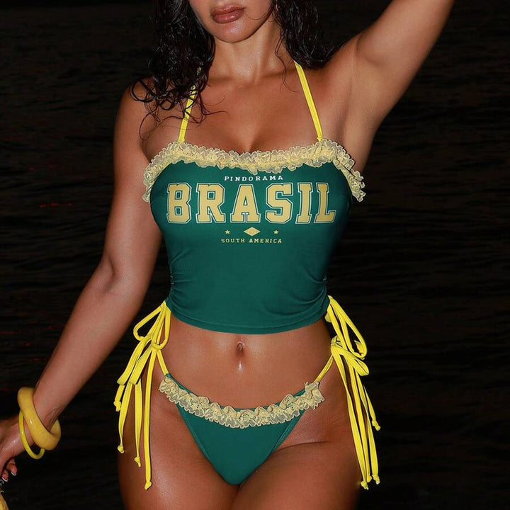 Women's Lace Print Bikini Set