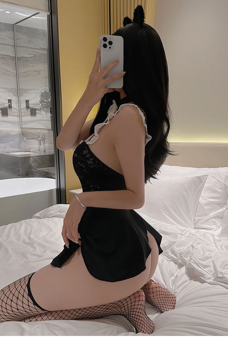 Playful Cat Style Bodycon Dress