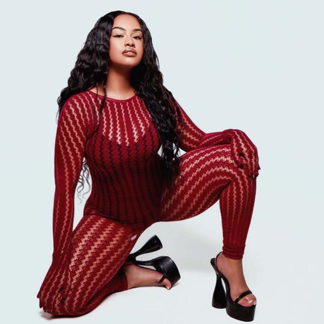 Sheer Seamless Jumpsuit – Long Sleeve Jacquard Bodycon One-Piece for Women