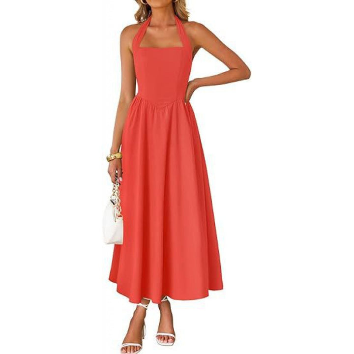 Halter Flow Midi Dress