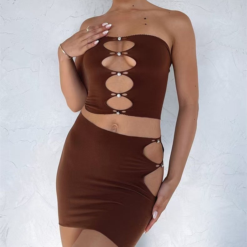 Women’s Rhinestone Fishnet Bodycon Dress