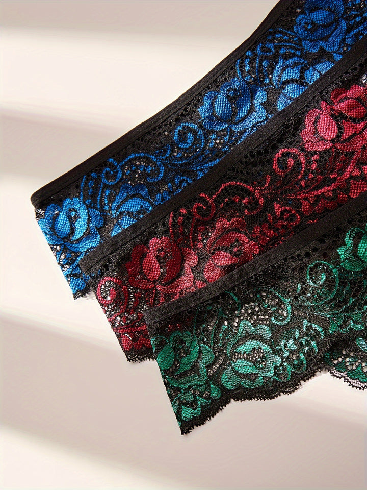 Lace Cutout Thong – Women’s Sheer Low Rise Lingerie Panty