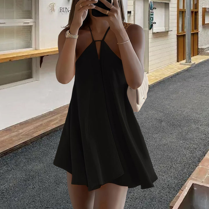 Deep V Sleeveless A-Line Party Dress