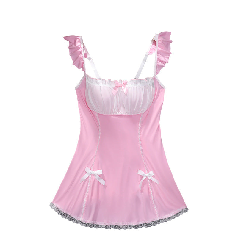 Women’s Satin Ruffle Babydoll Nightdress