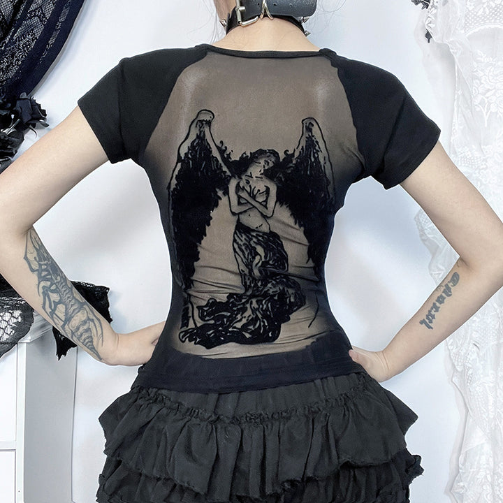 Versatile Backless Printed T-Shirt