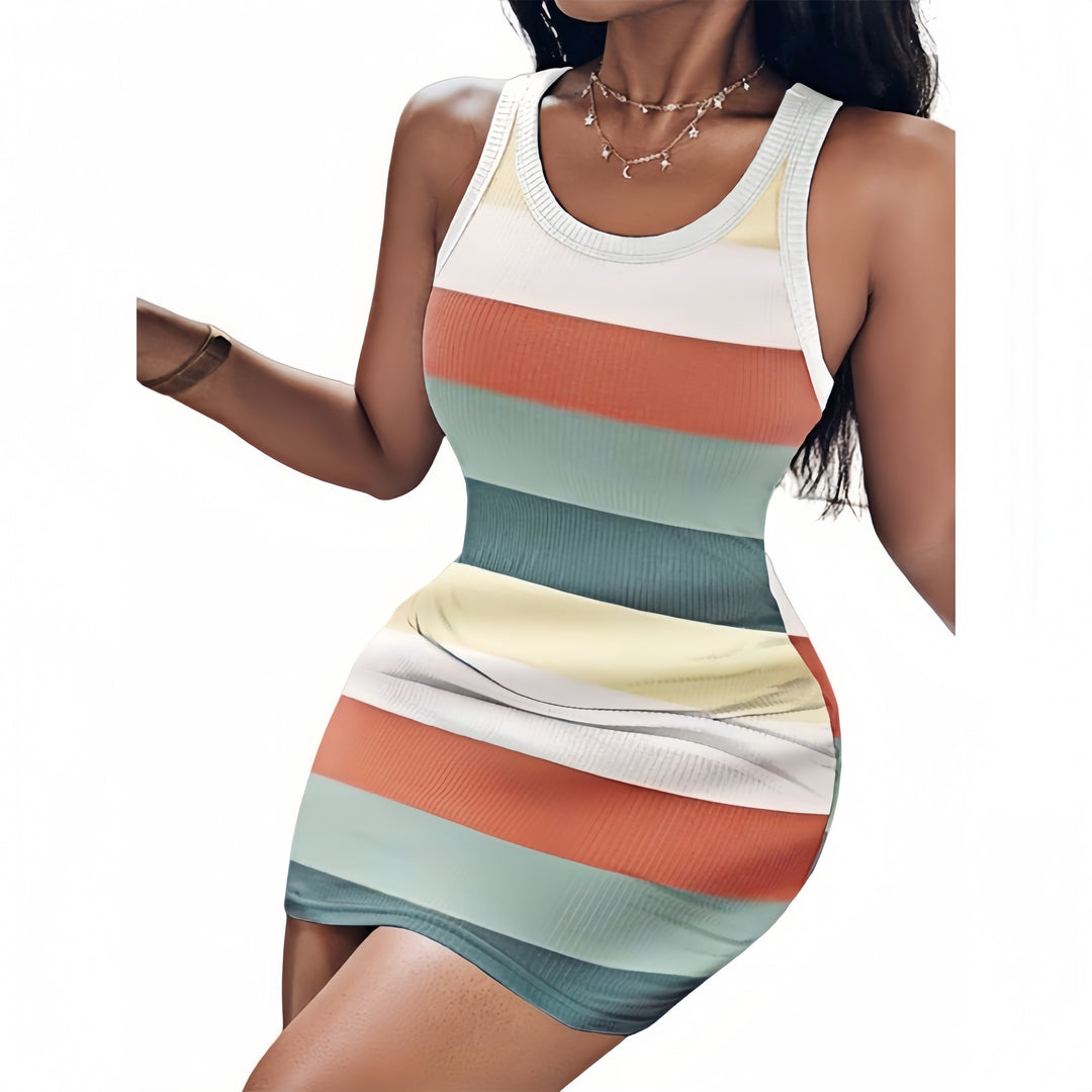 Striped Knit Mini Dress