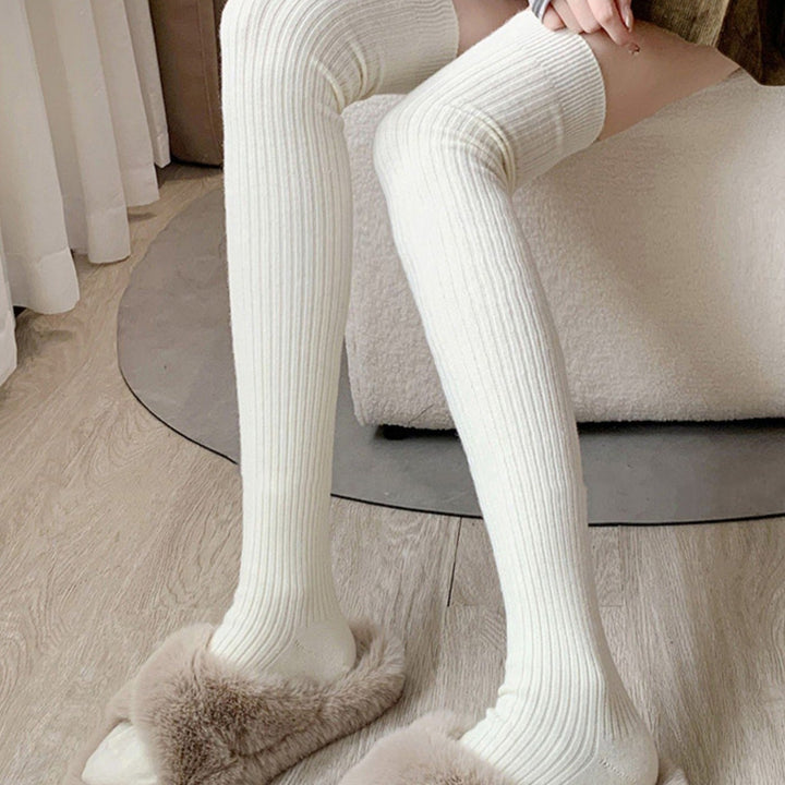 Cotton warm thigh high socks