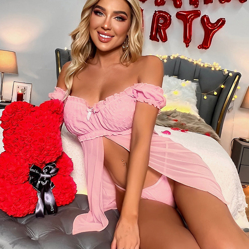 Sheer Lace Babydoll Dress