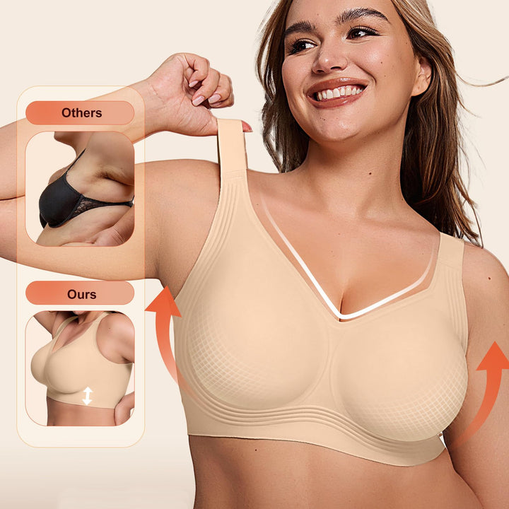 Wireless Seamless Bra – Full Support Soft Comfort Plus Size Bralette for Women