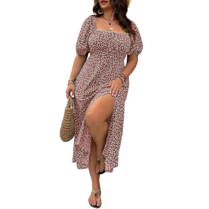 Floral Square Neck Midi Dress