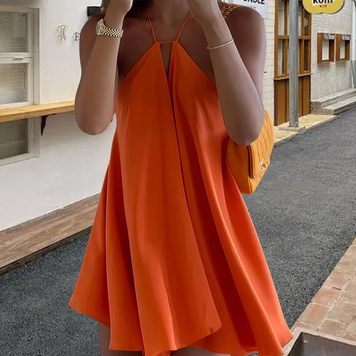 Deep V Sleeveless A-Line Party Dress