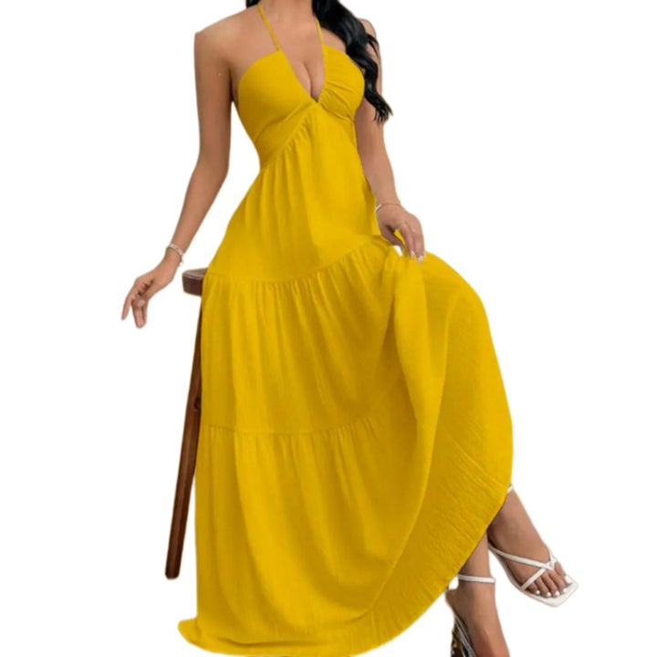 Halter Tiered Maxi Dress
