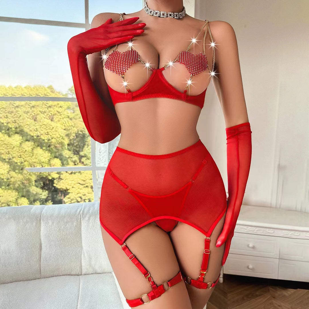 Love Metal Chain Patchwork Underwear