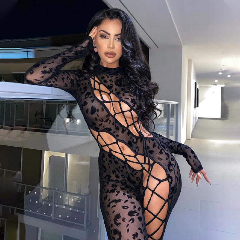 Cutout Bodycon Jumpsuit – Lace-Up Slim Fit One-Piece Outfit for Women