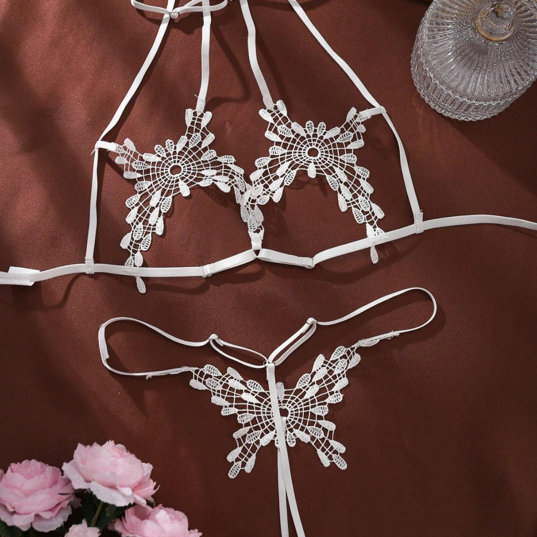 Bow Detail Lingerie Set – Cute Lace Two-Piece Set for Women