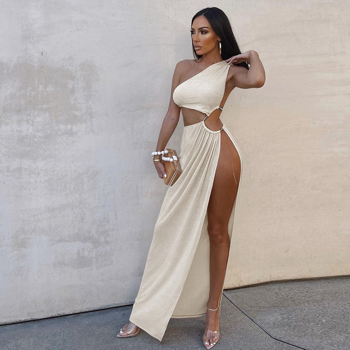 Women’s One-Shoulder Split Maxi Dress