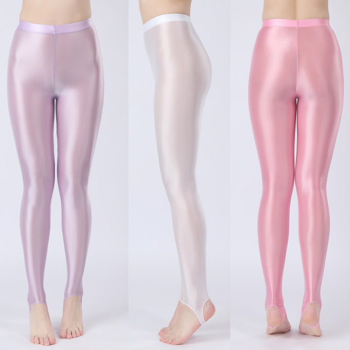 Plus Size Glossy High Waist Leggings