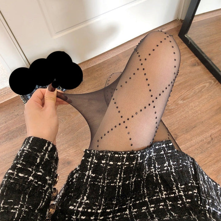 Thin Glitter Black Stockings