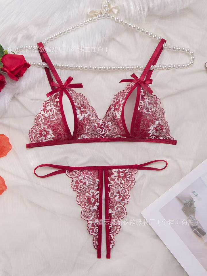 Lace Bralette & Thong Lingerie Set