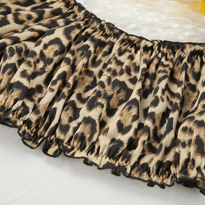 Leopard Print Off Shoulder Lounge Set