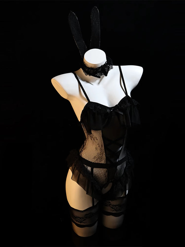 Sexy Bunny Lingerie Set – Cute Cosplay Bodysuit with Ears for Women