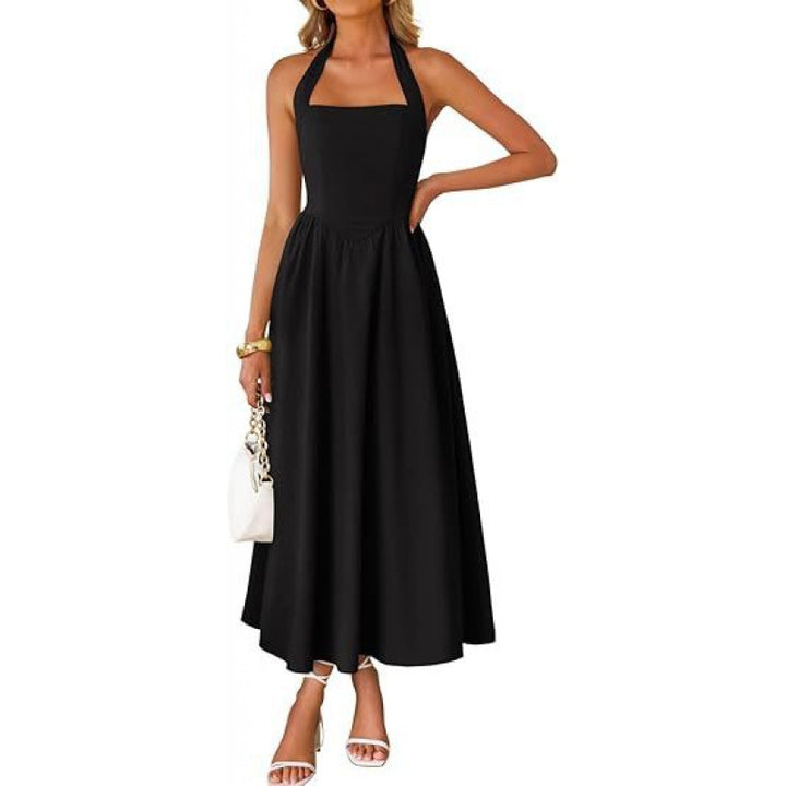 Halter Flow Midi Dress