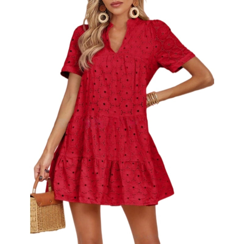 Eyelet Lace Mini Dress