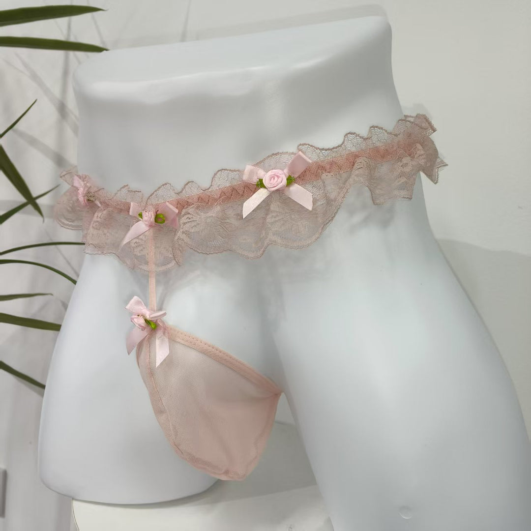 Men's Delicate Lace Thong Briefs