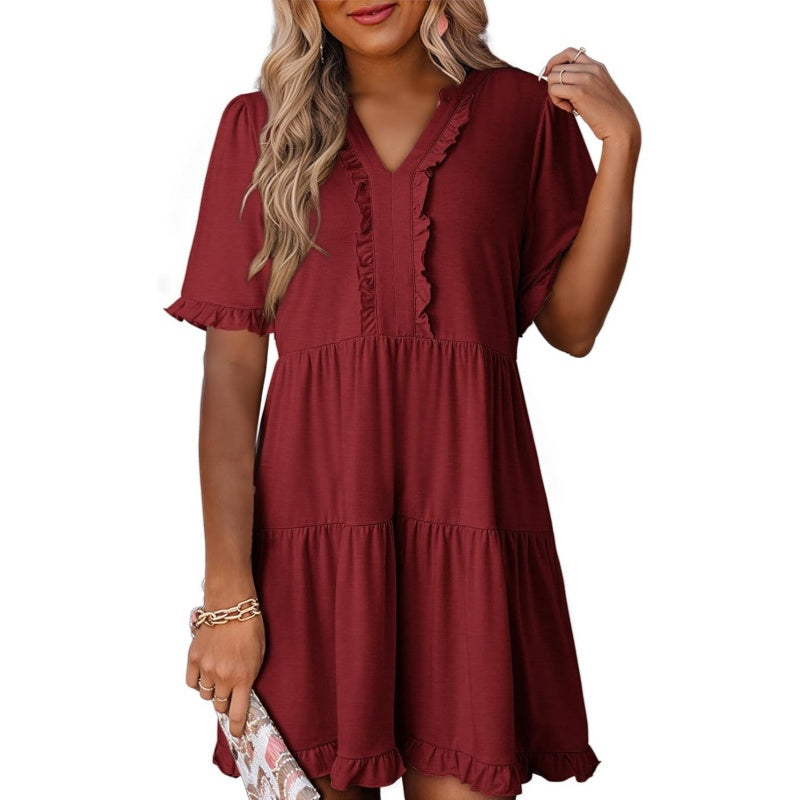 Elegant Ruffle Tiered Mini Dress