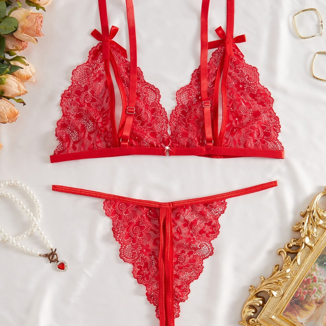 Lace Bralette & Thong Lingerie Set
