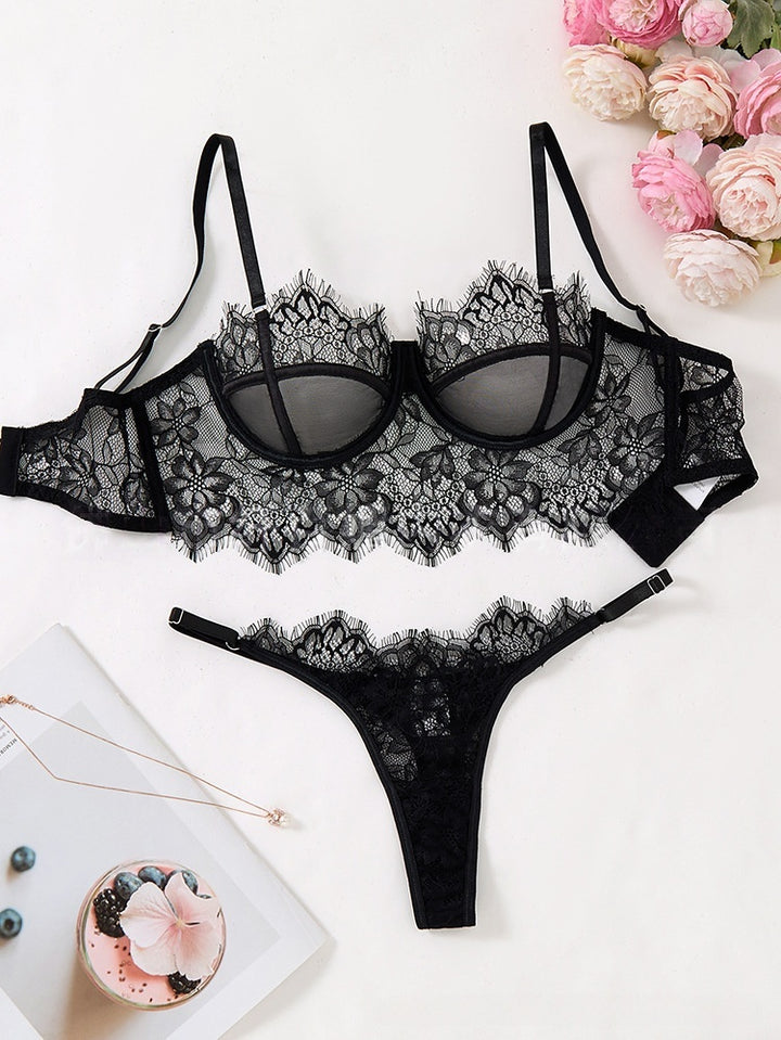 Sexy Sheer Lace Lingerie Set for Women