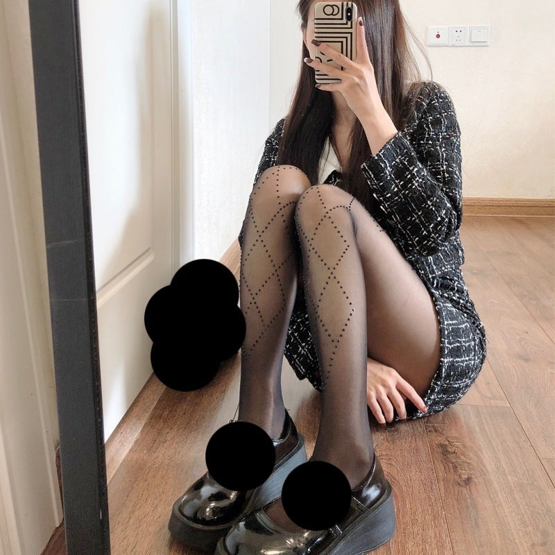 Thin Glitter Black Stockings