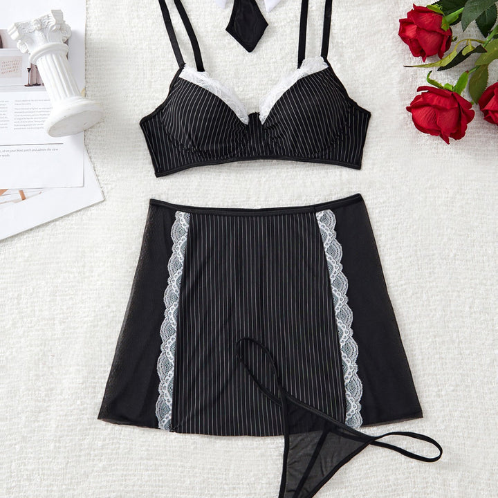 Women’s Striped Schoolgirl Costume Set