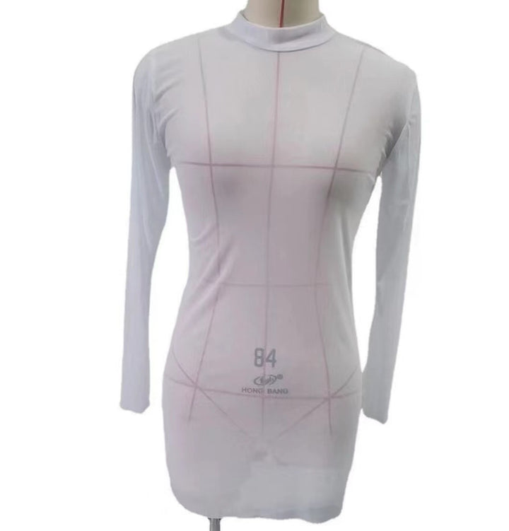 Sheer Beachwear Dress – Long Sleeve Slim Fit Bikini Cover-Up