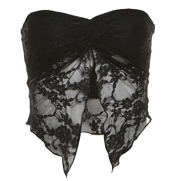Women’s Mesh Bandeau Top – Off Shoulder Slim Fit Tube Top