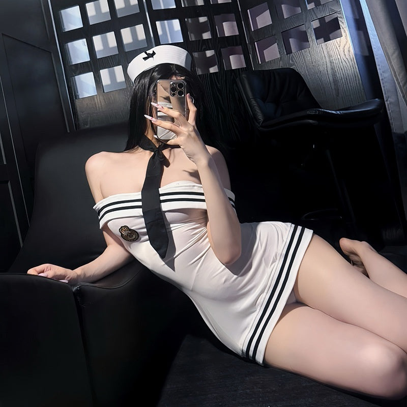 Strapless Lace Set – Tie Front Cosplay Style Lingerie Outfit
