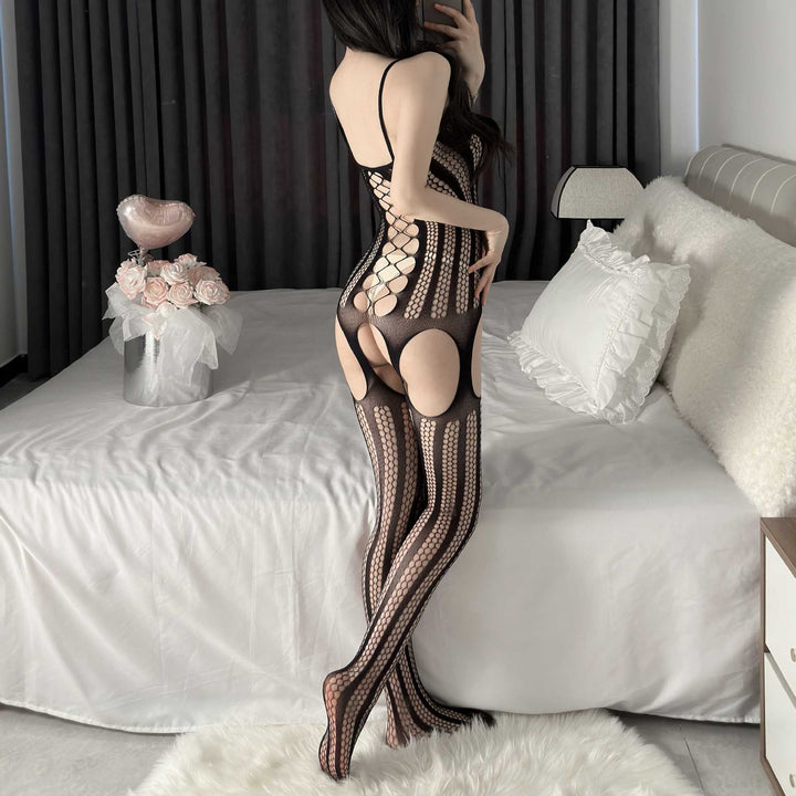 Fishnet Bodystocking – Hollow Out Striped Full Body Hosiery for Women
