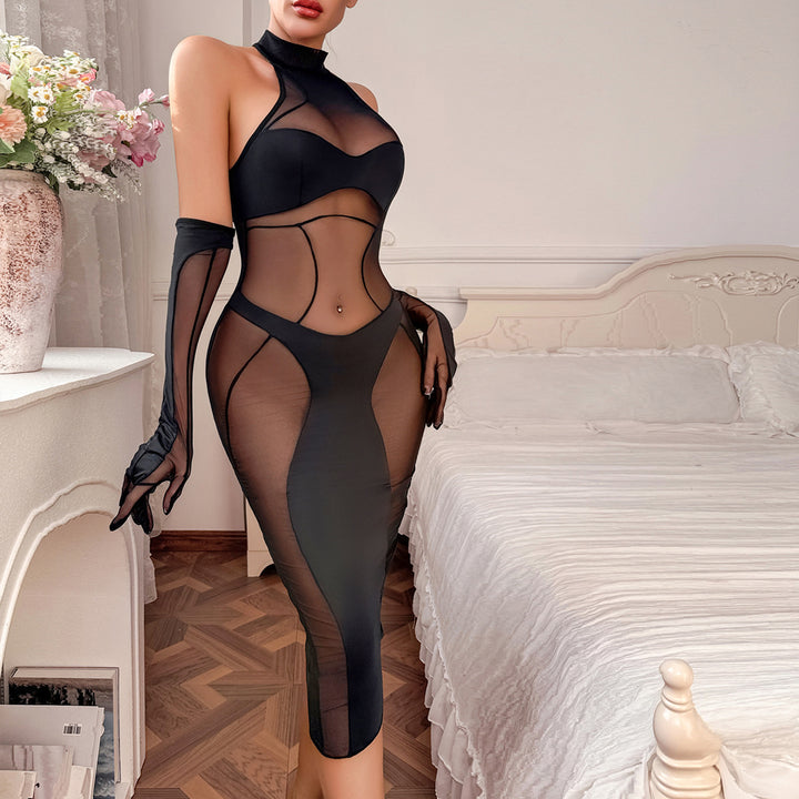 Women’s Sheer Mesh Bodysuit 3-Piece Set