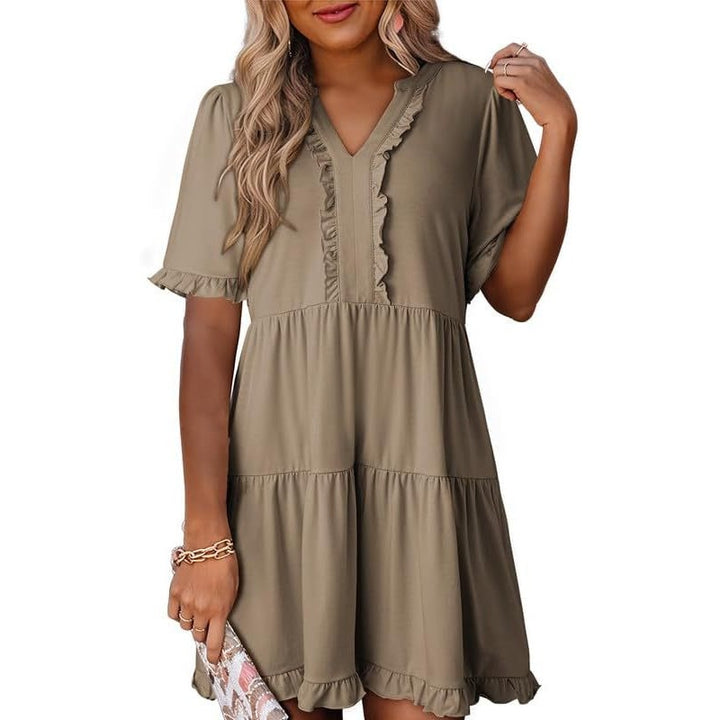 Elegant Ruffle Tiered Mini Dress
