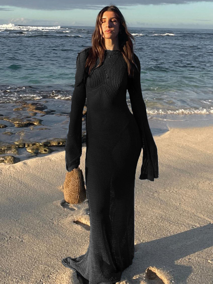 Knit Cutout Backless Long Dress