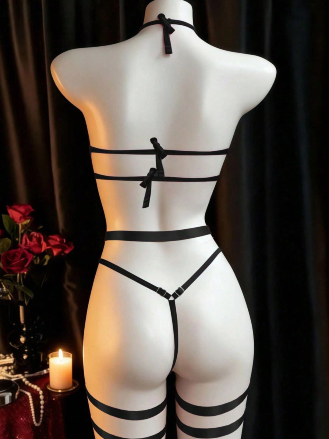 Heart Chain Strappy Lingerie Set