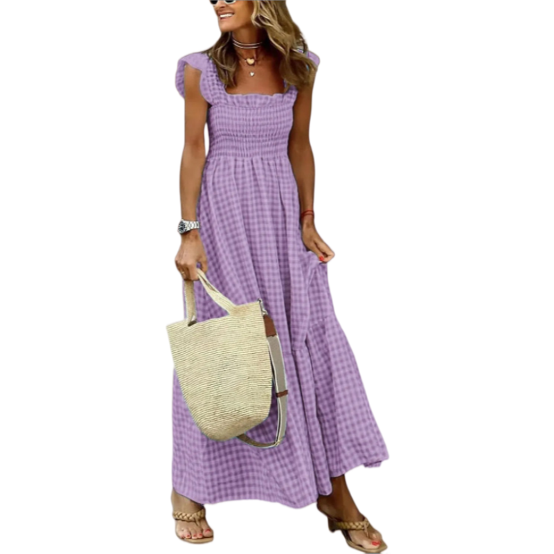 Gingham Smocked Maxi Dress