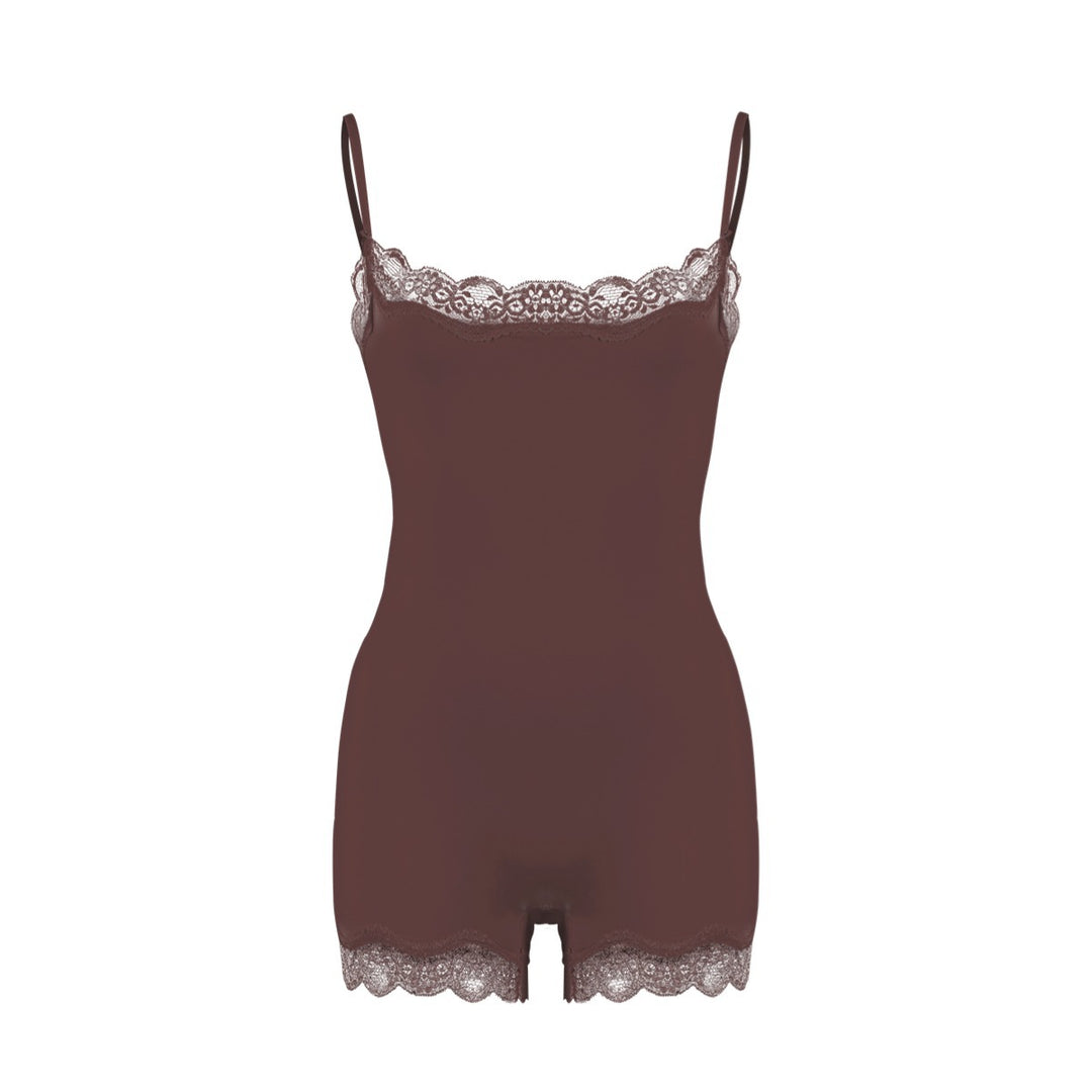Lace Trim Sculpting Bodysuit – Premium Slim Fit Cami Shapewear for Women