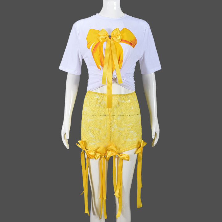 Women's 3D Butterfly Print Lounge Set