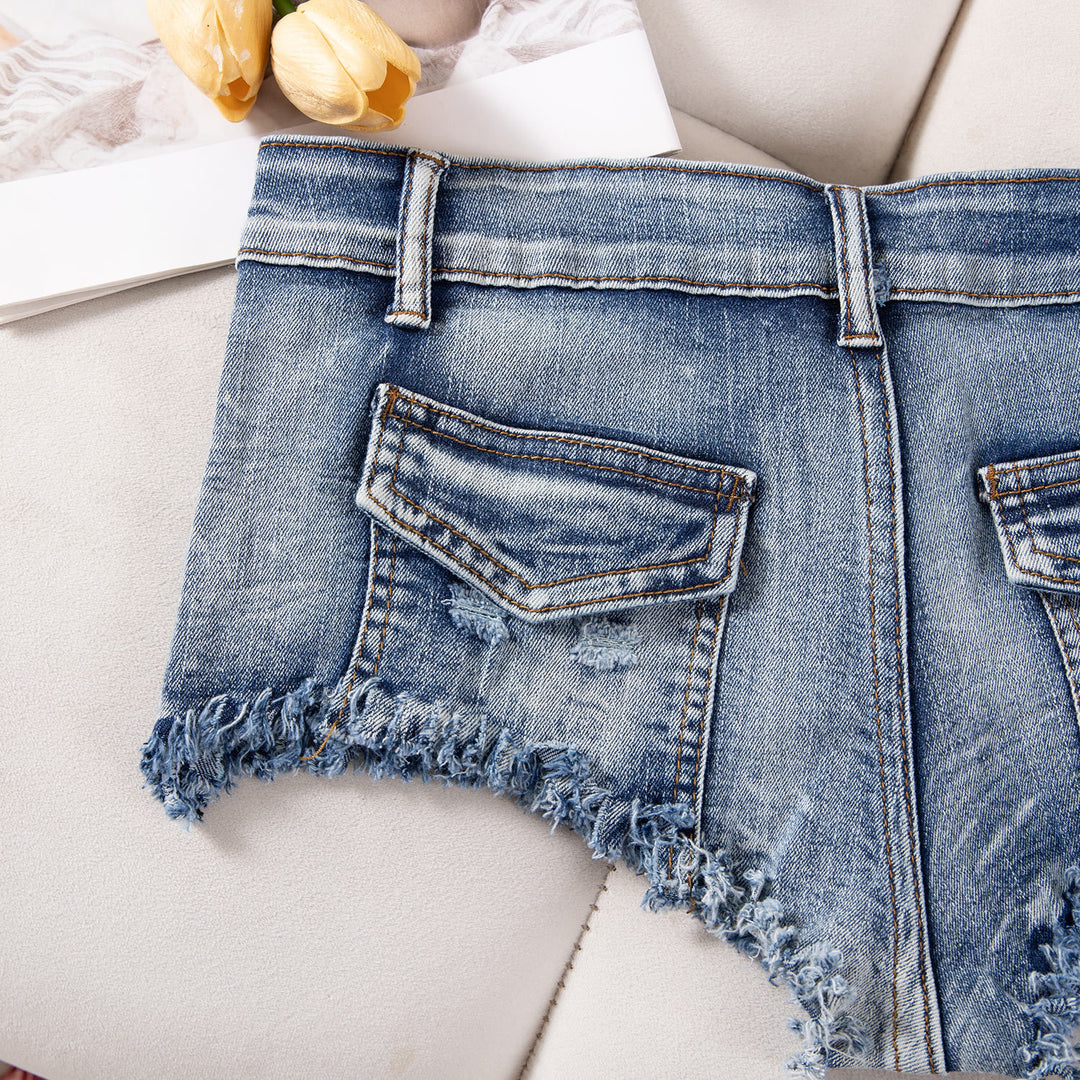 Casual Low Rise Denim Shorts