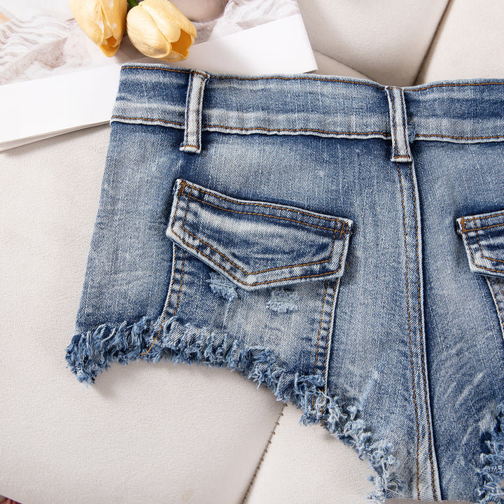 Casual Low Rise Denim Shorts