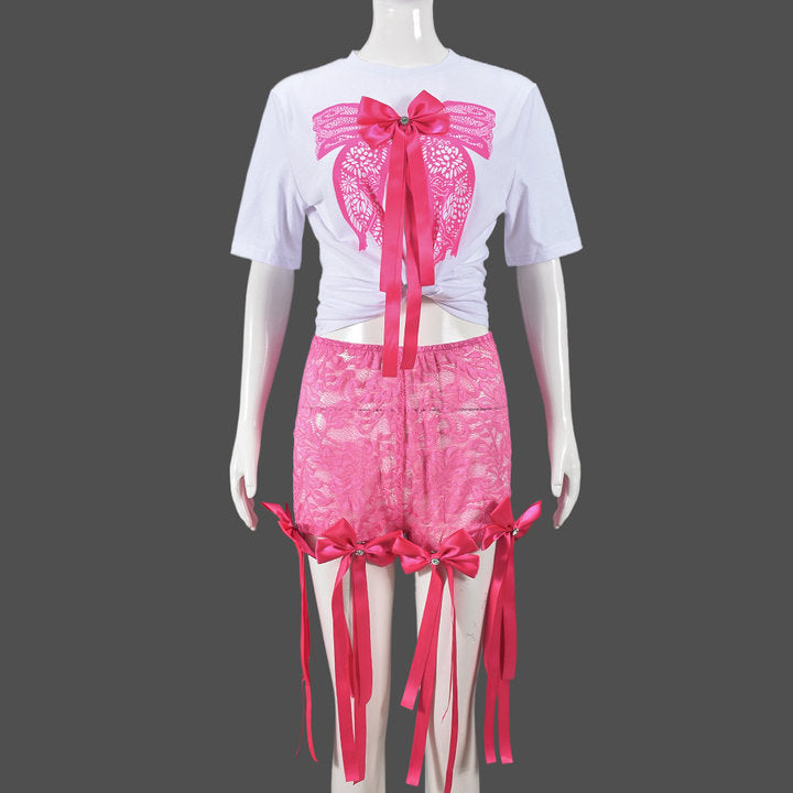 Women's 3D Butterfly Print Lounge Set