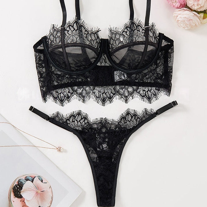 Sexy Sheer Lace Lingerie Set for Women