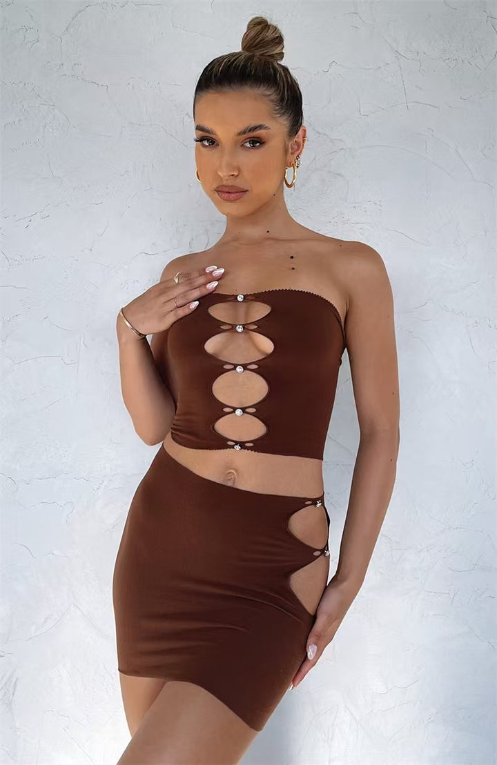 Women’s Rhinestone Fishnet Bodycon Dress