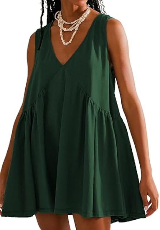 V Neck Flow Mini Dress